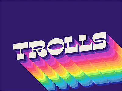 Trolls Typography 70s animation color contrast lettering rainbow reverse trolls type typography vintage wave wordmark