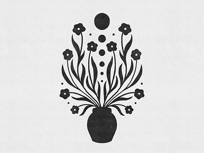 Rise art print drawing flower pot flowers garden hand drawn herb herbalist holistic holistic logo illustration magic mystic nature vase vintage vintage logo wellness wellness brand wellness logo