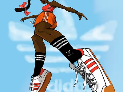 Sneaker Girls adidas version adidas art artist illustration painting sneakers sports wacom woman illustration