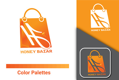 Honey Bazar modern logo bag logo branding clean logo creative logo design gradient logo graphic design graphic designer honey bazar logo icon letter logo logo logo designer modern logo shop logo simple logo unique logo