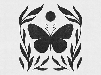 Ethereal art print butterfly drawing ethereal flowers garden hand drawn herbalism herbalist holistic holistic logo illustration leaf meditation nature vintage vintage branding vintage logo wellness wellness logo