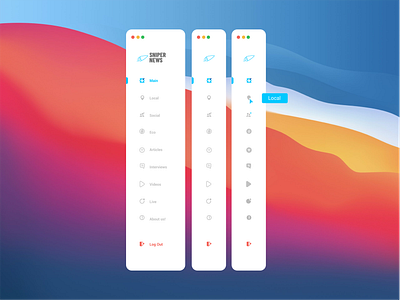 Sniper news website / side menu design appdesign lighttheme sidemenu uidesign uiux wesite