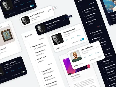 Digital Media cards components creative design designer figma news opinions ui ux website