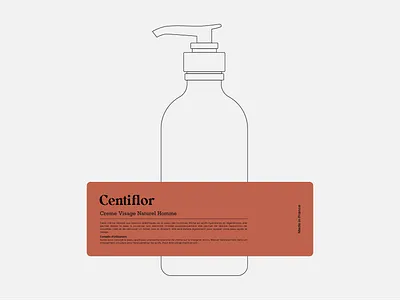 Centiflor cosmetics label bottle branding cosmetic graphic design label logo minimalistic typography