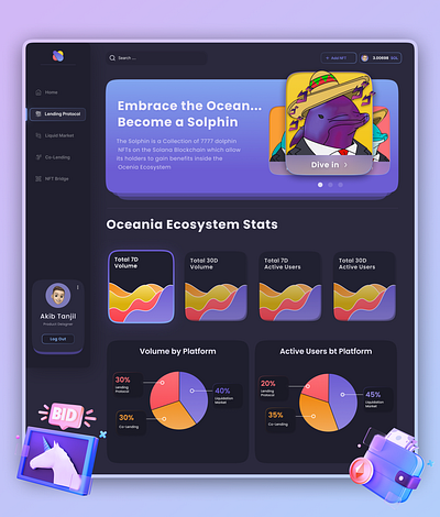 NFT Marketplace WebApp Design 3d 3d art crypto website dark ui figma illustration landing page nft collection nft landingpage nft market nft marketplace nft monkey nft website nftart nfts non fungible token ui ui design web design webapp