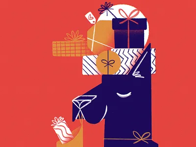 Christmas dog № 8: Santa’s big helper 🐶🎅🏼 christmas dog gift gifts illustration natal natalino navidad presente santa claus