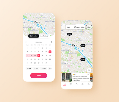 Redesign AirBnb travel app airbnb app booking calendar design flight booking hotel interface map mobile travel traveling trip ui