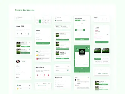 Futsal Booking App - General Components design minimal ui