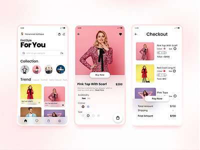 Fashion Ecommerce App adbux appdesign branding design designstudio ecommerce fashion mobileapp mobileui shopify ui uidesign uxdesign webdesign