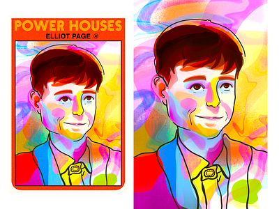 Elliot Page art colorful design fineart geometric illustration liquify portrait procreate 5 vector