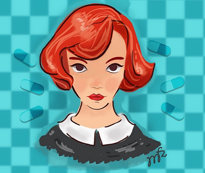 Meus desenhos da Série - O Gambito da Rainha desenho desenhos graphic design illustration mulher