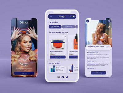 Beauty Brand UI app app design beauty dailyui design figma mobile mobileapp purple ui uidesign uiux ux