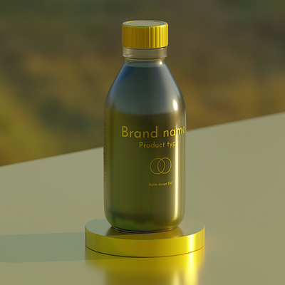 3d 33cl bottle render mockup design 3d 3ds max 3dsmax blender bottle branding design eevee gold illustration illustrator label logo mockup photoshop realistic render