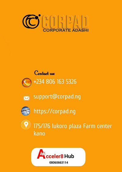 Corpad Brand contact details page brand branding design identity logo typography