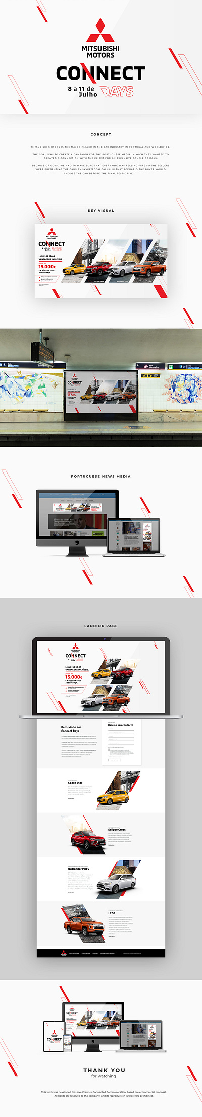 Mitsubishi Motors Connect Days Landing Page branding car communication design graphic logo mitsubishi mockup typography