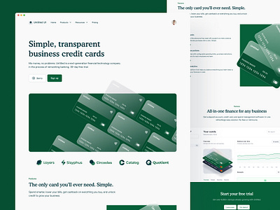 Credit card landing page — Untitled UI banking site clean ui credit cards design system figma financial services fintech header landing page marketing site minimal minimalism navigation simple ui kit web design webflow