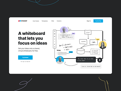 Eraser | Web Design code developers devs faces hero people saas software web whiteboard wireframe