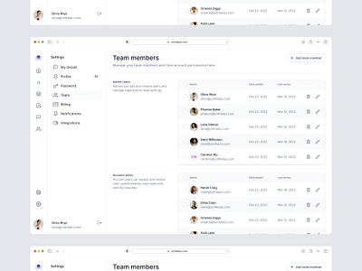 Team settings page — Untitled UI dashboard design system figma minimal minimalism navigation preferences settings side nav sidebar simple table tables team ui kit web app