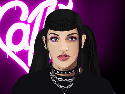 Cazzu Baby!(Neon) art bold creative design female glow glowing glowing art graphic design illustration neon neon art neon colors pink portrait vector vector art vectorart woman youth