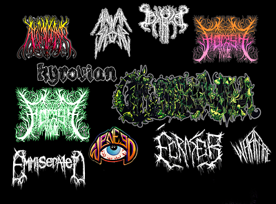 Band Logos 2020-2021 Part I band logos black metal branding dark art dark artist death metal design doom elitist grindcore illustration logo logo design long beach los angeles metal art music logos procreate punk punk art