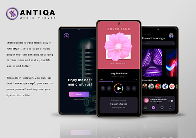 ANTIQA Music Player design graphic design music music player photoshop colorful picture player