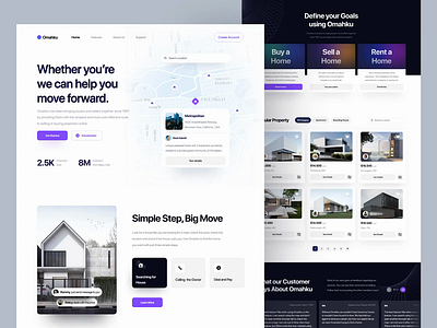 Real Estate - Landingpage Animation animation apartment boarding house booking clean ui design home house interaction landing page motion motion graphics prototype real estate rent house rental uiux vacation web design website