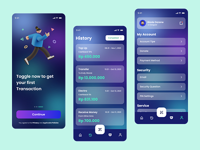 Wallet App app appdesign aqua colorful colour dark design fyp gradient pay trend trends ui uidesign uiux uxdesign wallet walletapp