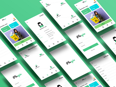 Plaspin - A plastic recycling app app design earning plastic recycling reward ui ux