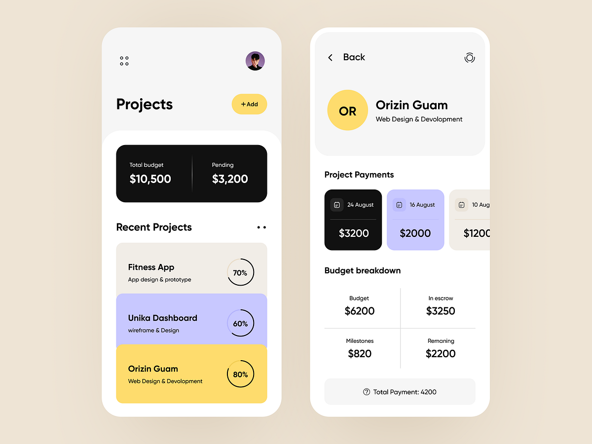 Freelancers Tracker App by Glow for Oniex™ on Dribbble