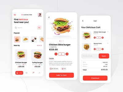 Food delivery App app branding burger clean delivery app design first food graphic design icon logo minimal mobile mobile app ood delivery ui ui ux ux