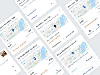 Hotel Cards Explorations app design interface travel ui user ux