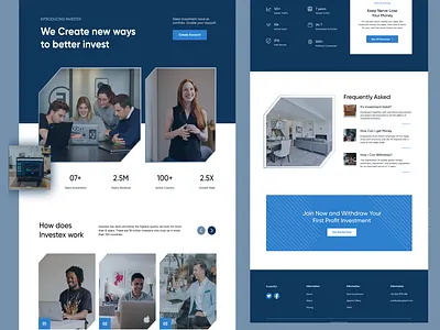Investment website Landing page design concept agency website app branding design icon illustration logo typography ui ui design uiux ux vector website