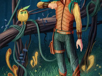 Shelist animal artwork background bird board boy branding cards character art design elf fairytale fantasy game illustration illustrator man mushroom plant tale