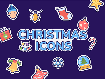 Christmas icons christmas gift graphic design holidays icons icons set new year santa clause sticker sticker set ui design vector winter xmas