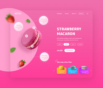 Product page for Macarons Store colorfull design figma inspiration interface macarons modern pastry product sweets ui ui design ux web design