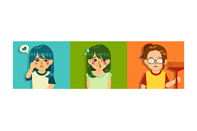 ASPECTS OF MYSELF 2 feeling guilty illustration portrait sad without makeup 似顏繪