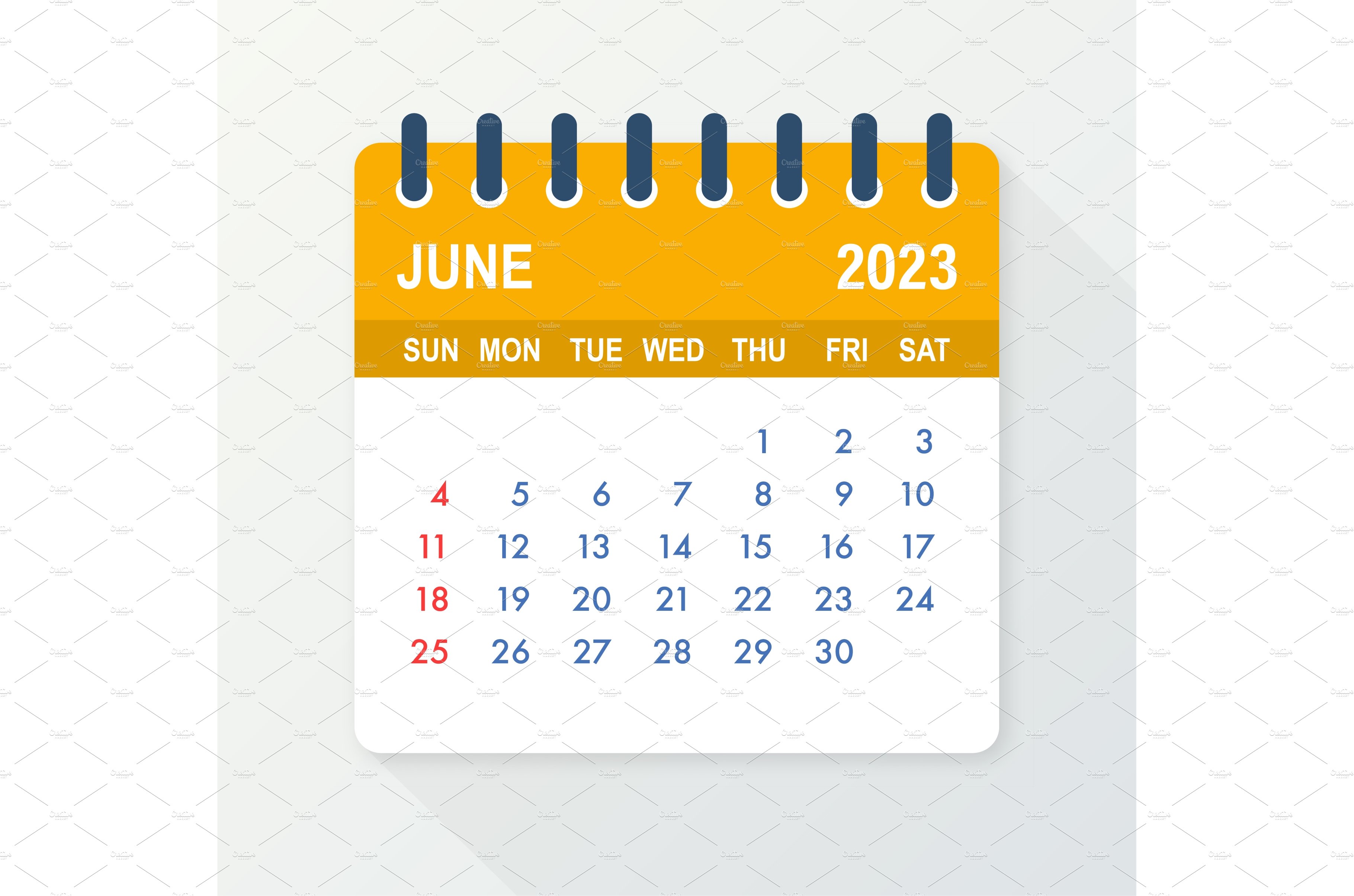 June 2023 Calendar Leaf. Calendar by DG on Dribbble
