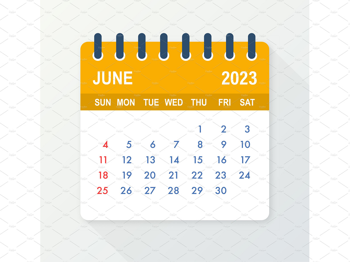 June 2023 Calendar Leaf. Calendar by DG on Dribbble