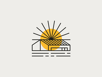 Casa En Sol branding clean design holidays home house icon illustration lines logo logo design modern ocean real estate sea sun sunshine vacations water yellow