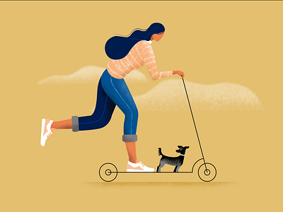 Brooooom... digital illustraion minimalistic