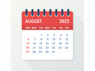 August 2023 Calendar Leaf. Calendar by DG-Studio on Dribbble