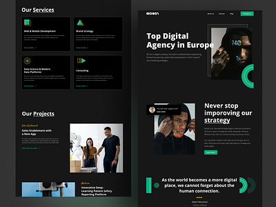 Digital Agency Website agency branding dark mode digital landing popular ui ux web website