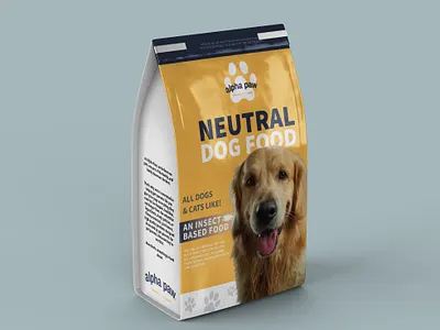 Neutral Dog and Cat Food Pouch Design cat food design dog food label design pouch design product packaging