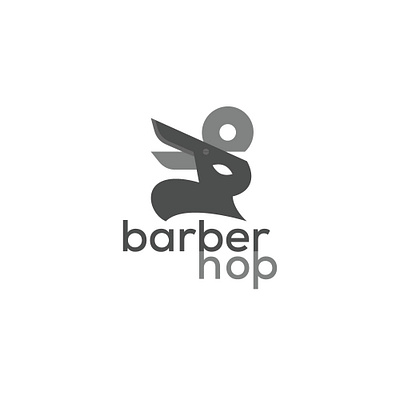 BarberHop Hair salon Logo Design barber design greyscale hair illustration logo salon