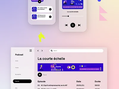 Podcast cover : French Tech 2 adobe app application branding colorful colors creative design design graphic digital design fun illustrator music application playful podcast rooster shapes sketch ui vector