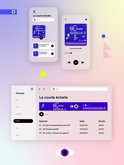 Podcast cover : French Tech 2 adobe app application branding colorful colors creative design design graphic digital design fun illustrator music application playful podcast rooster shapes sketch ui vector