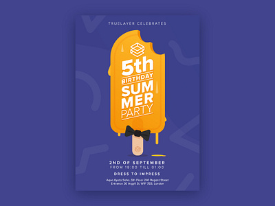 Summer party invite branding graphic design invite truelayer vector