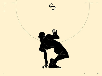 The man & the letter. abstract atlas composition conceptual illustration design dual meaning figure figure illustration illustration laconic letter letter s lines man man illustration minimal poster