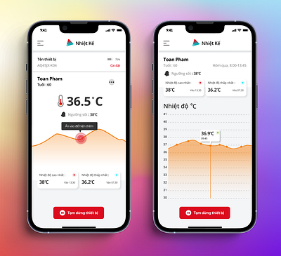 Thermometer app design logo ui ux