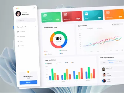 Feedback Dashboard - Light Version 🔥 dashboard design light minimal ui ui ux ui design web website